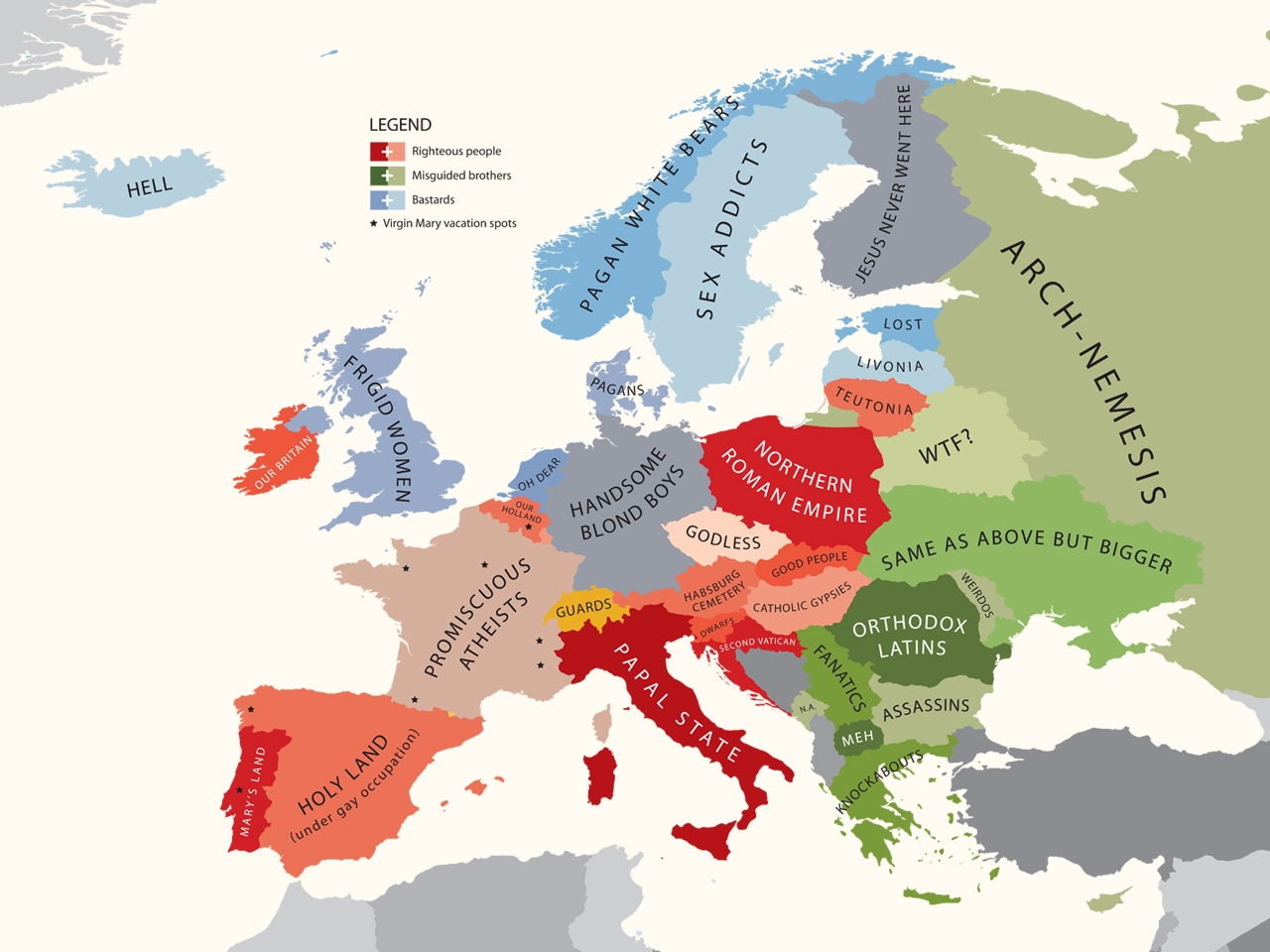 Карта стереотипов Европы